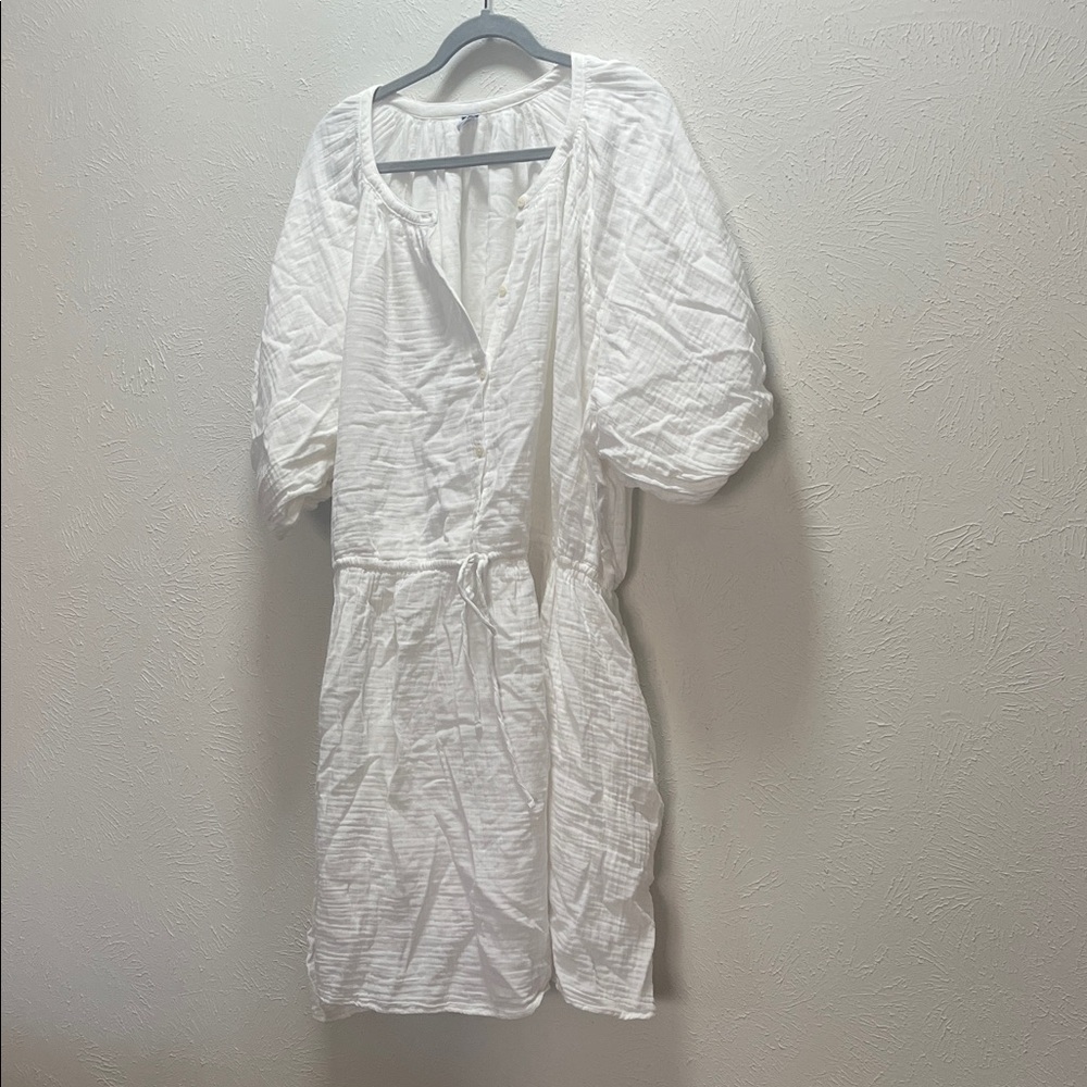 Old Navy White Puff Sleeve Dress